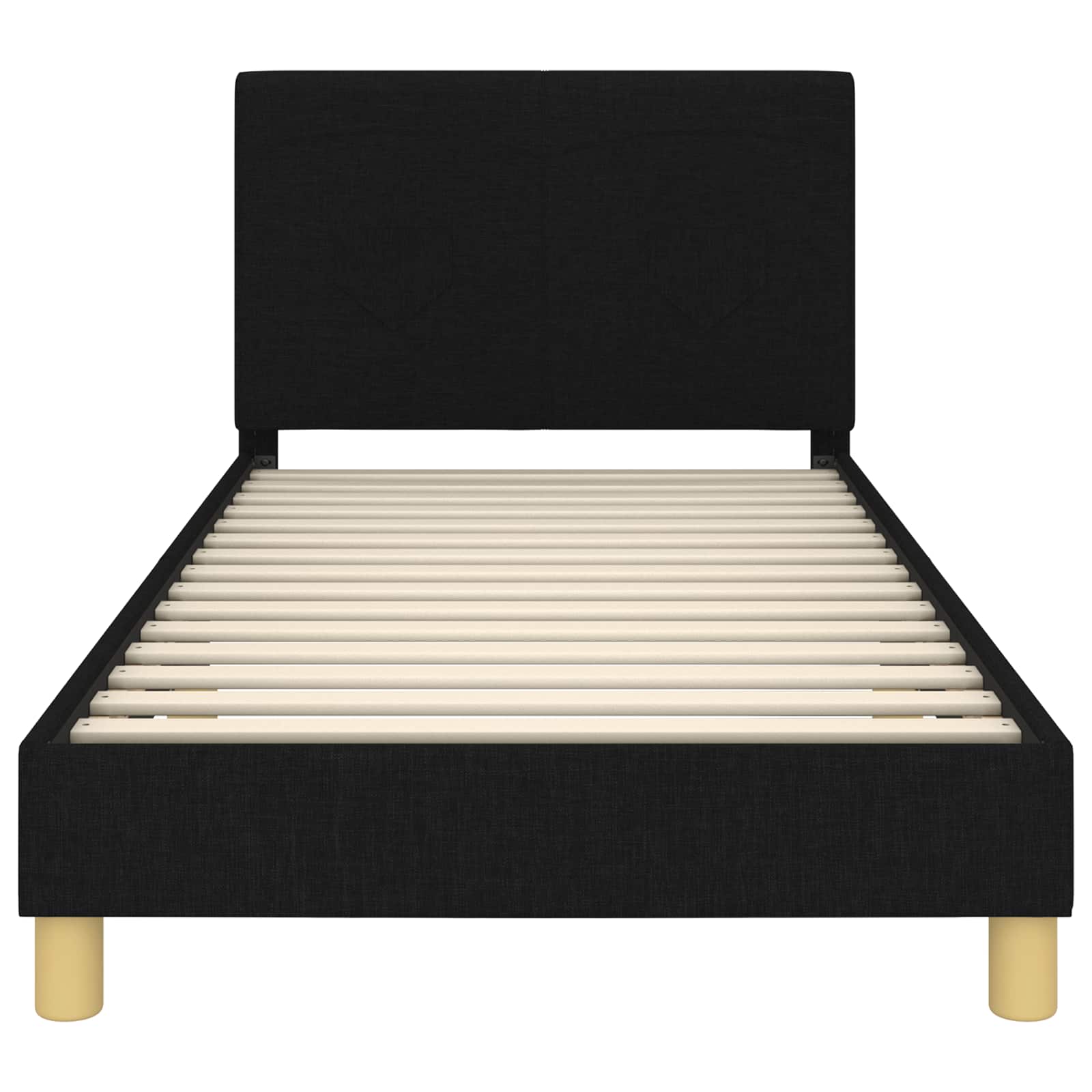 Struttura letto bambini con testata Nero 80 x 200 cm Tessuto | homemem39