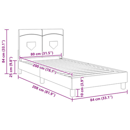 Struttura letto bambini con testata Nero 80 x 200 cm Tessuto | homemem39