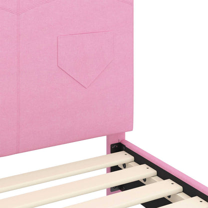 Struttura letto bambini con testata Rosa 80 x 200 cm Tessuto | homemem39