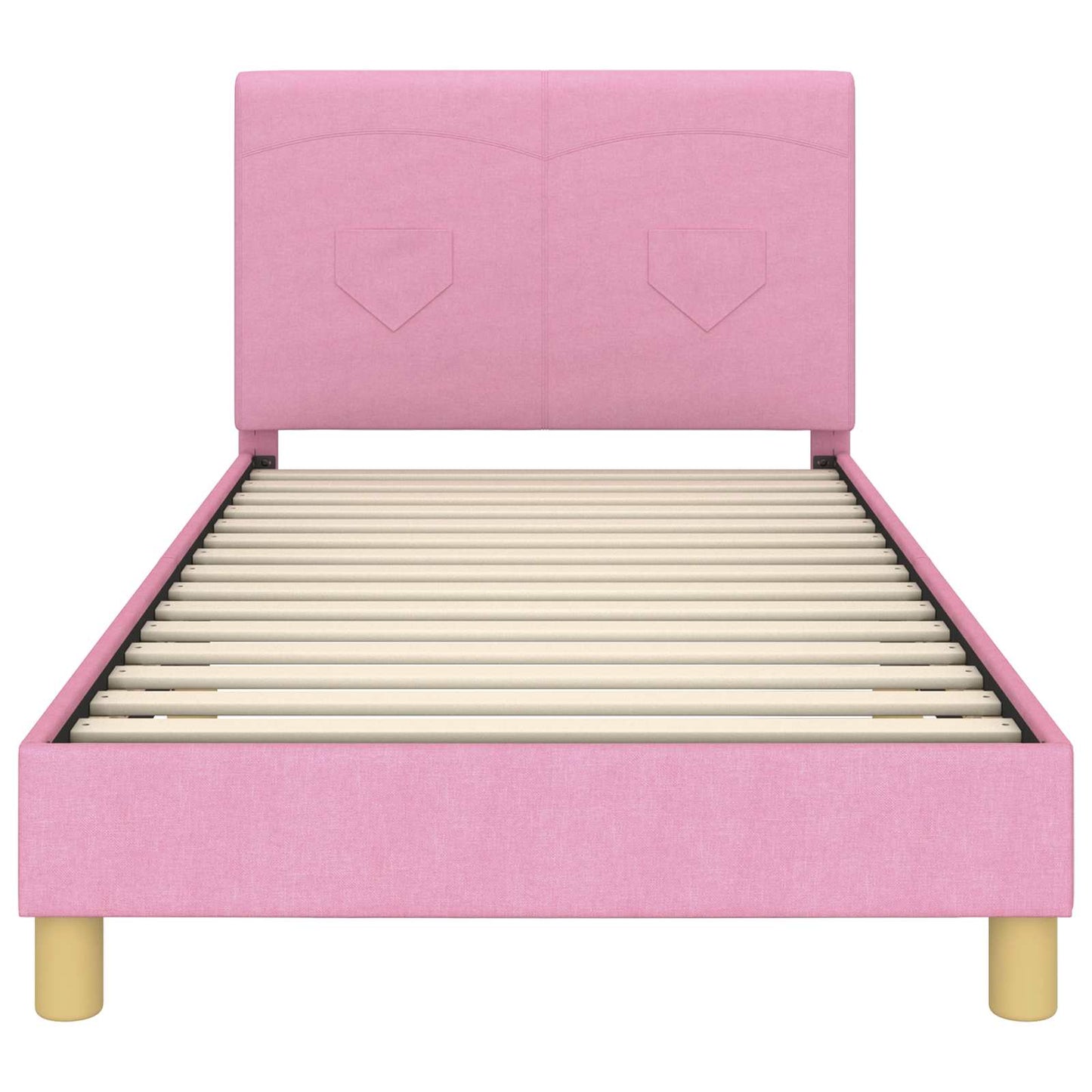 Struttura letto bambini con testata Rosa 80 x 200 cm Tessuto | homemem39