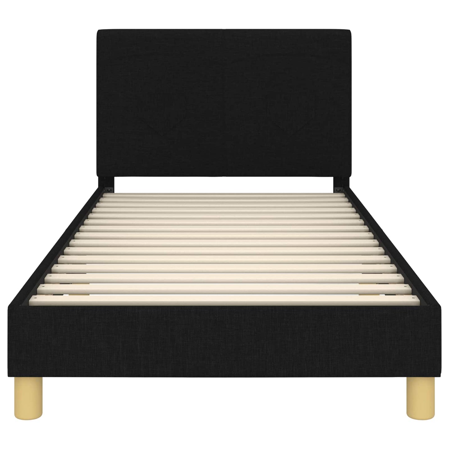 Struttura letto bambini con testata Nero 90 x 190 cm Tessuto | homemem39