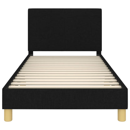 Struttura letto bambini con testata Nero 90 x 190 cm Tessuto | homemem39