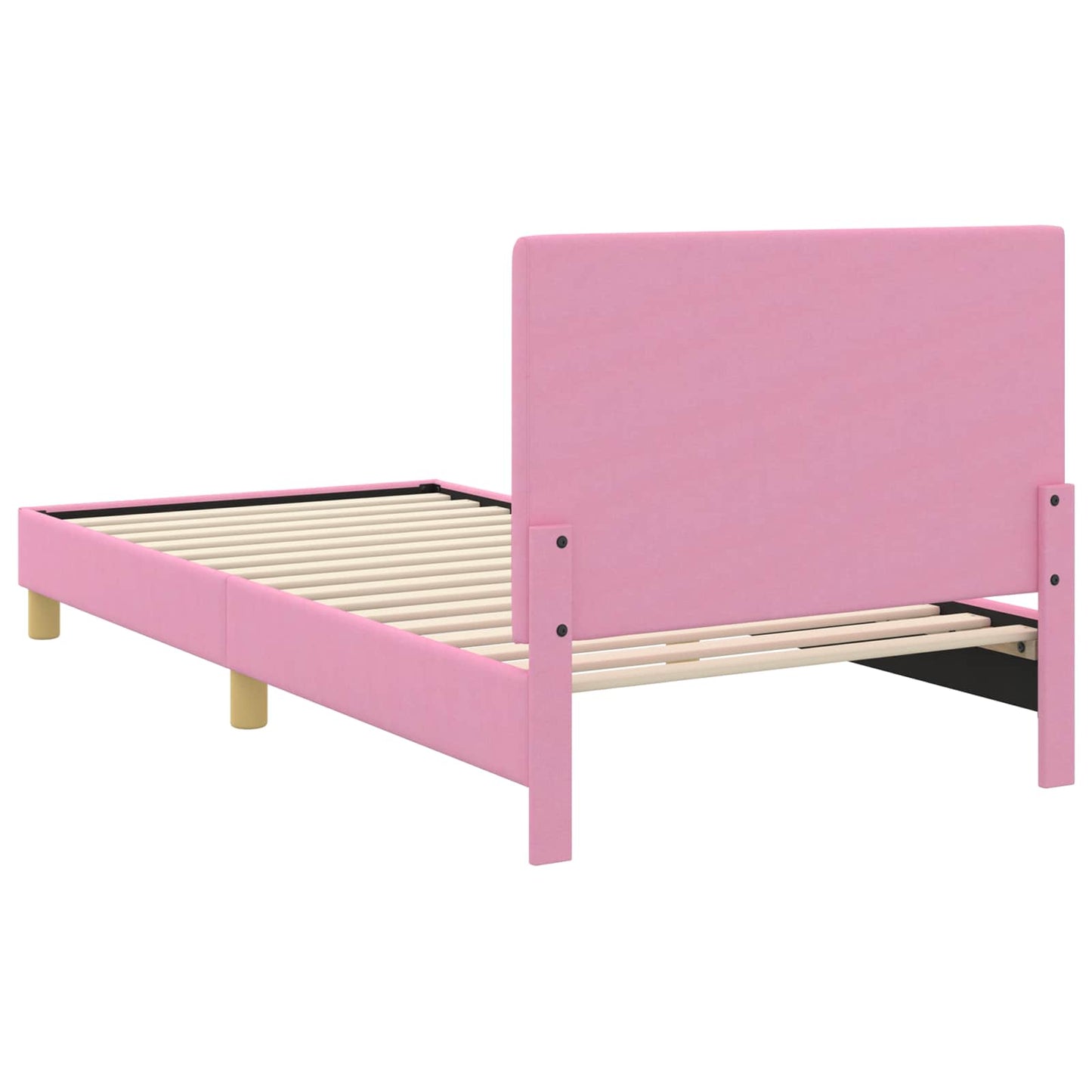 Struttura letto bambini con testata Rosa 90 x 190 cm Tessuto | homemem39