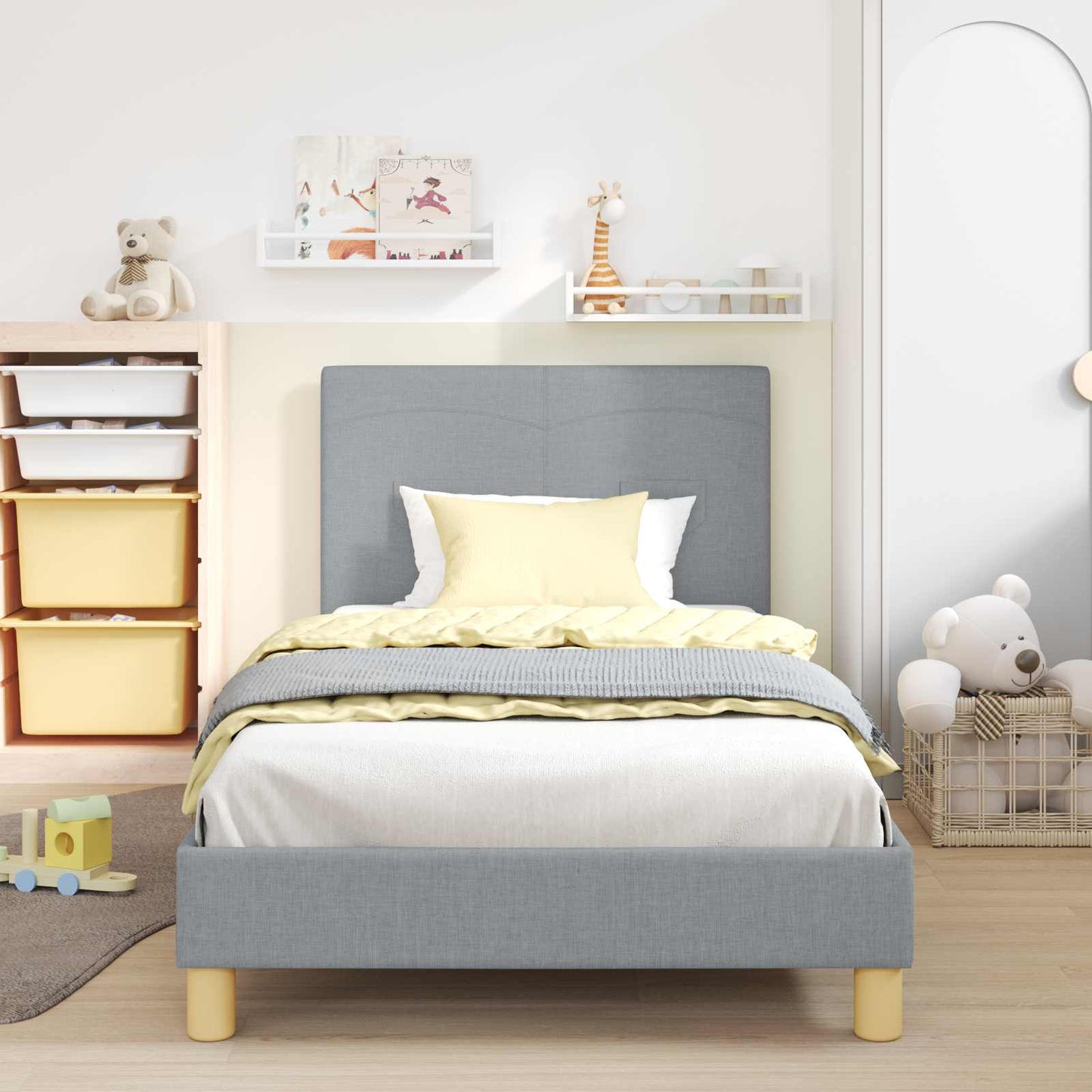 Struttura letto bambini con testata Grigio chiaro 90 x 200 cm | homemem39