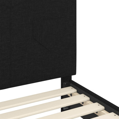 Struttura letto bambini con testata Nero 90 x 200 cm Tessuto | homemem39