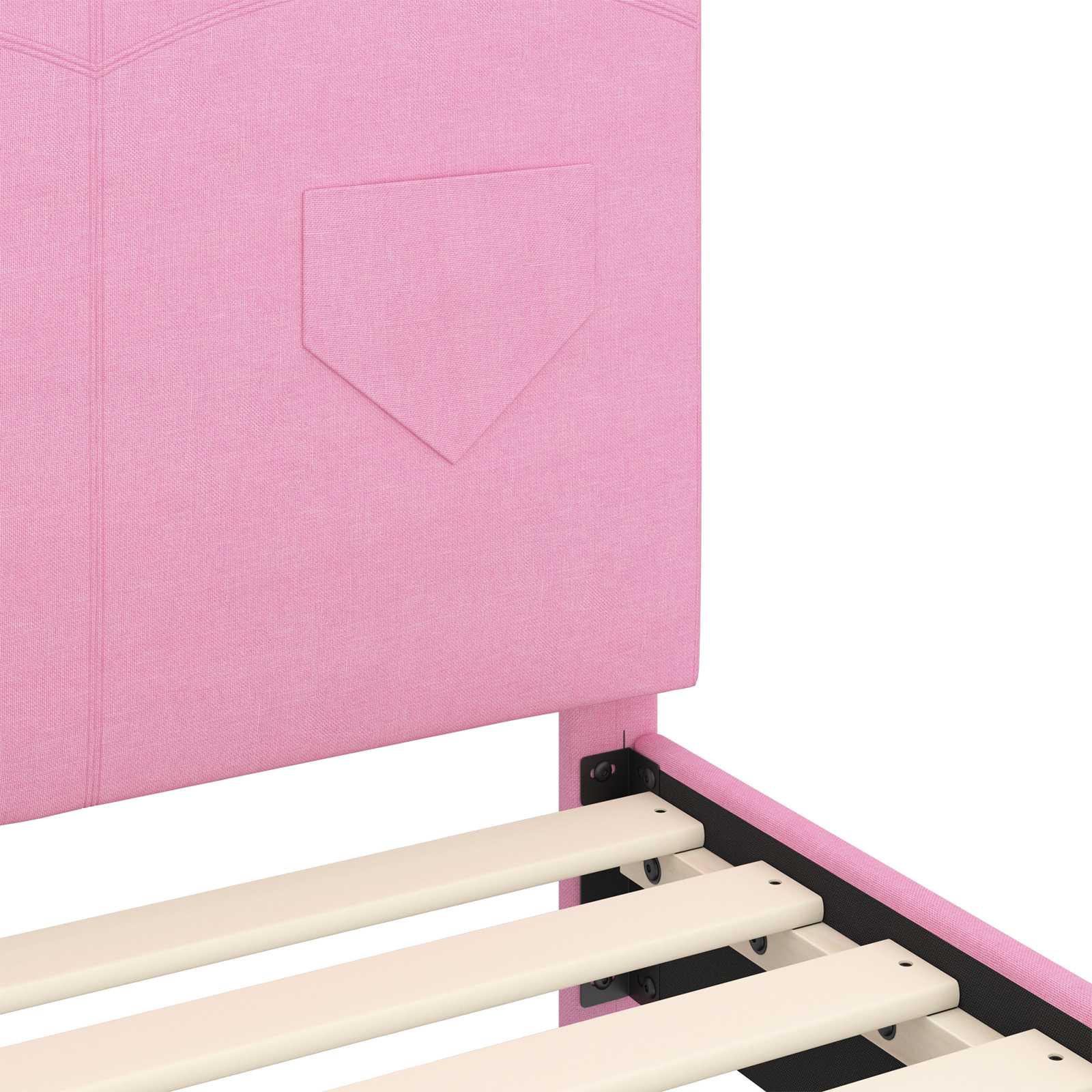 Struttura letto bambini con testata Rosa 90 x 200 cm Tessuto | homemem39