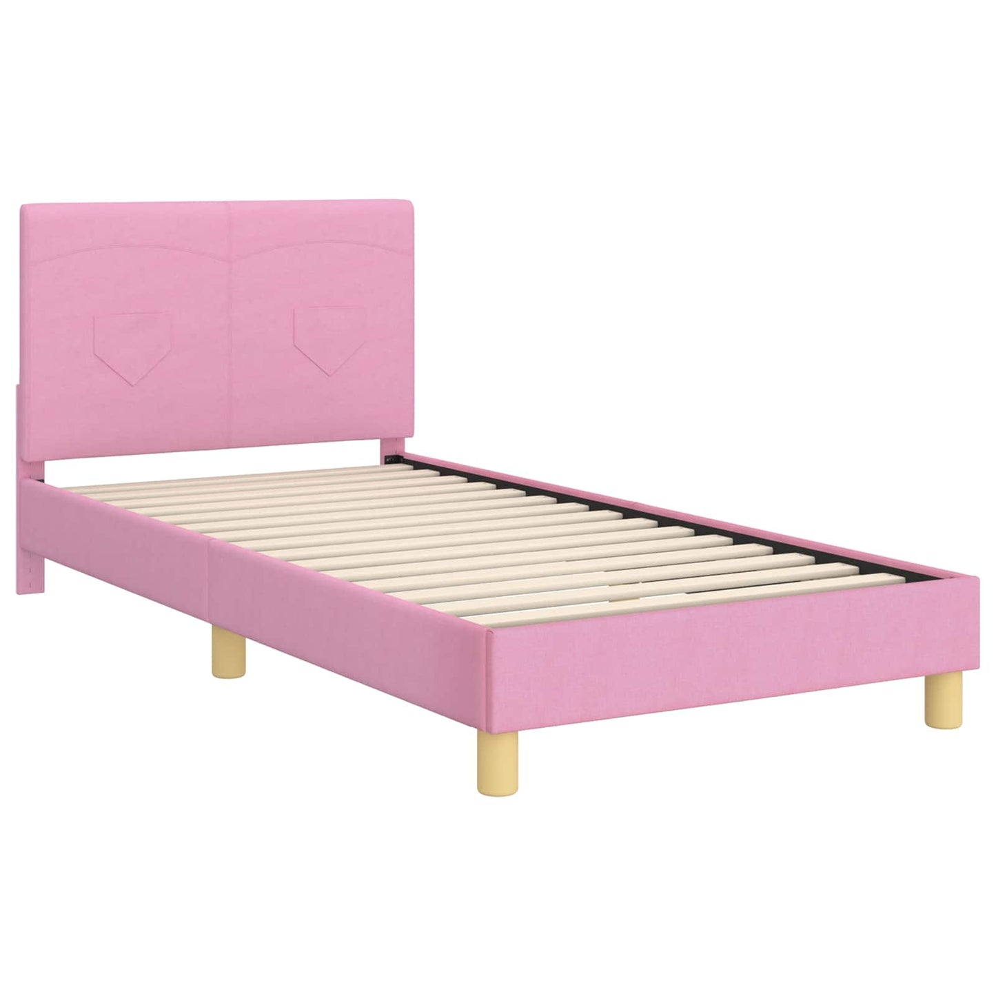 Struttura letto bambini con testata Rosa 90 x 200 cm Tessuto | homemem39