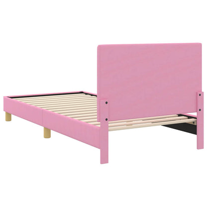 Struttura letto bambini con testata Rosa 90 x 200 cm Tessuto | homemem39