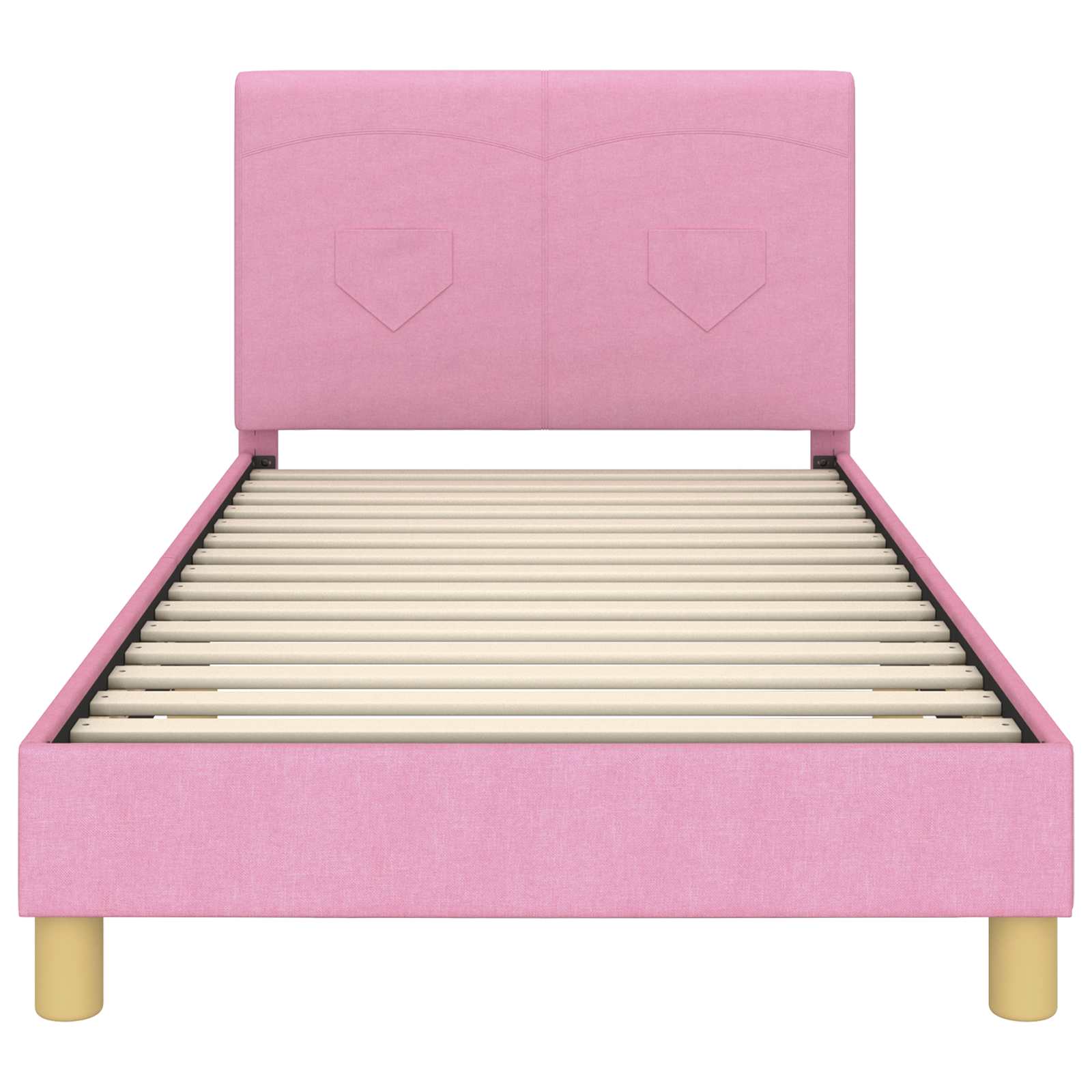 Struttura letto bambini con testata Rosa 90 x 200 cm Tessuto | homemem39