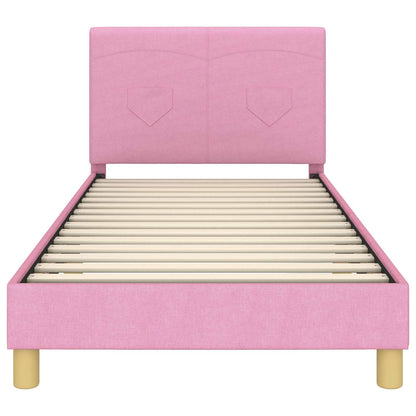 Struttura letto bambini con testata Rosa 90 x 200 cm Tessuto | homemem39
