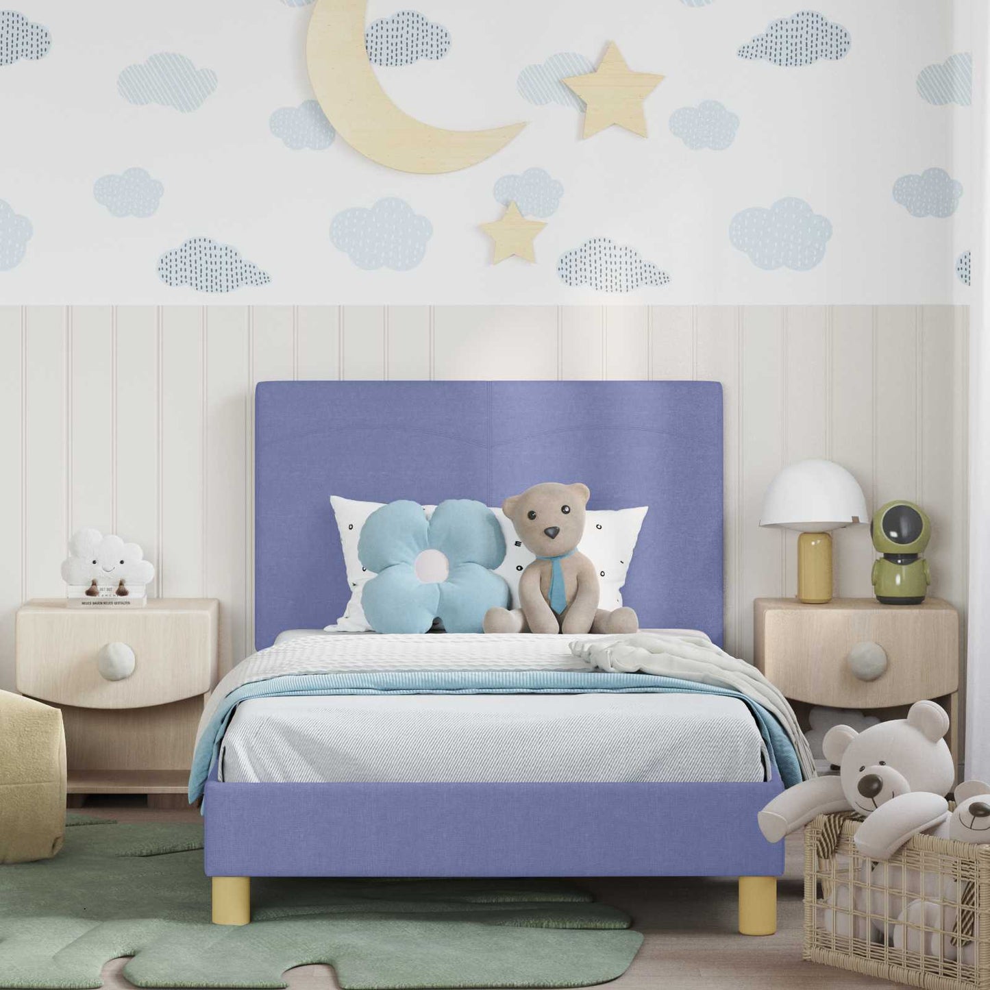 Struttura letto bambini con testata Blu jeans 90 x 200 cm | homemem39