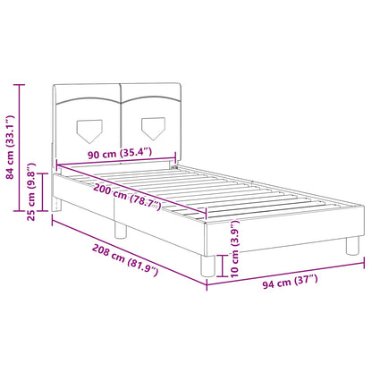 Struttura letto bambini con testata Blu jeans 90 x 200 cm | homemem39