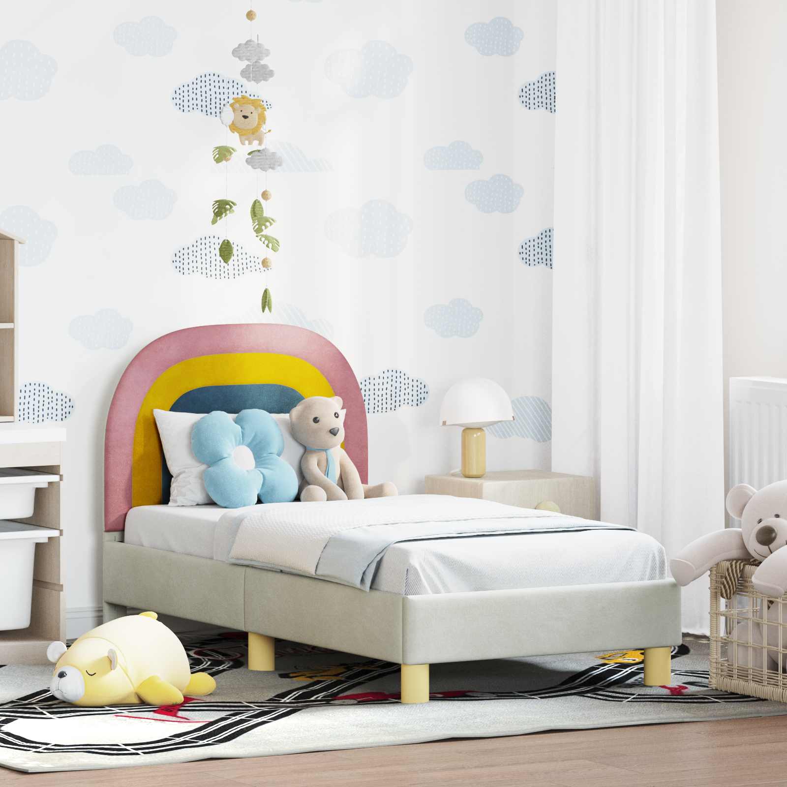 Struttura letto per bambini con testata Crema 70 x 140 cm | homemem39