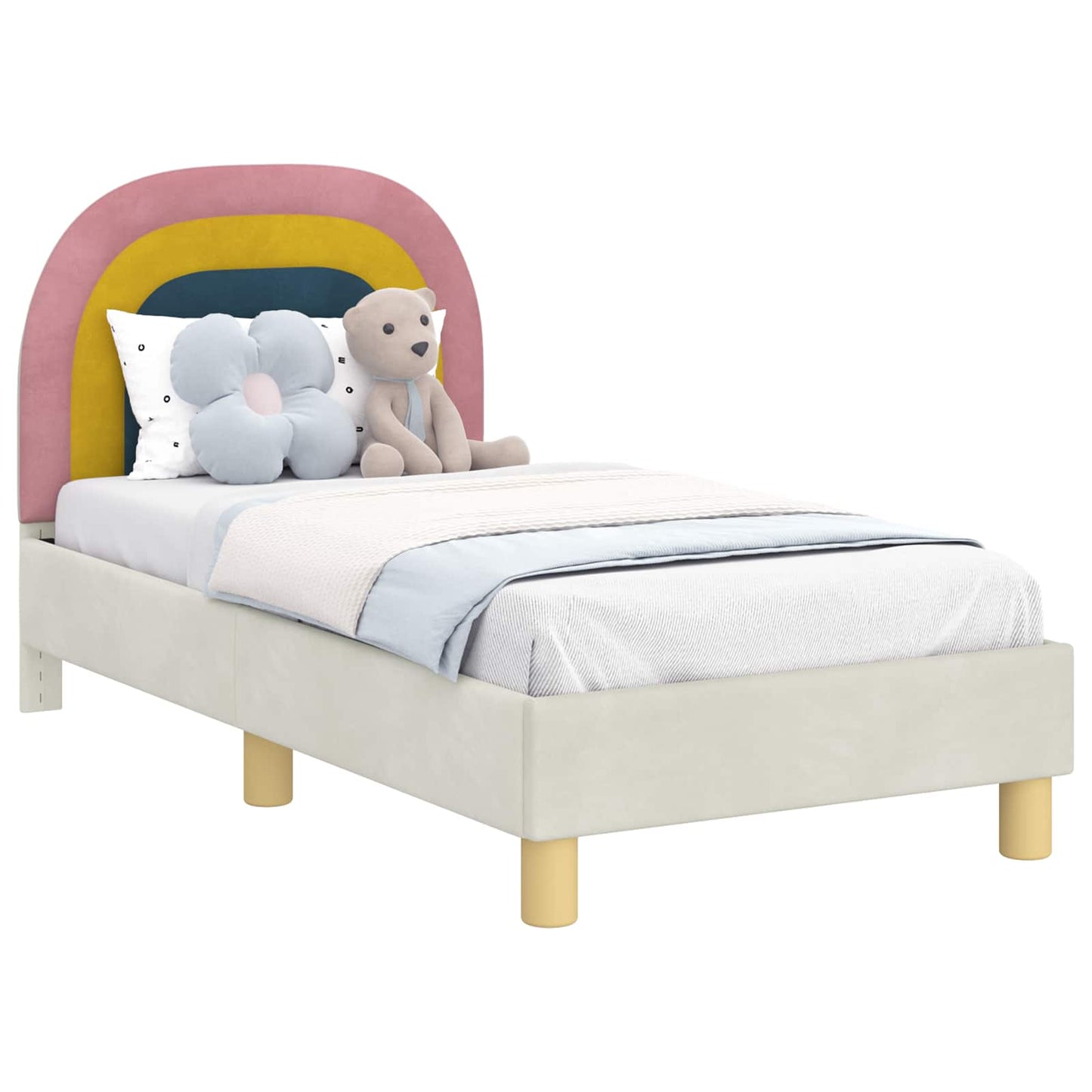 Struttura letto per bambini con testata Crema 70 x 140 cm | homemem39