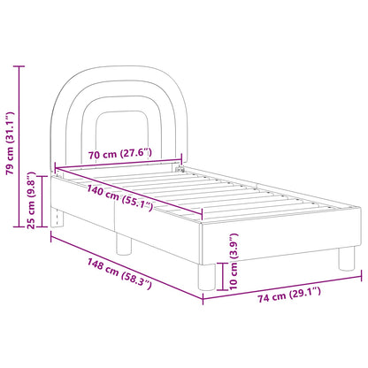 Struttura letto per bambini con testata Rosa 70 x 140 cm | homemem39