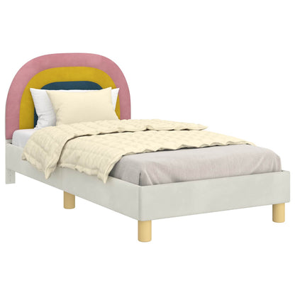 Struttura letto bambini con testata Crema 80 x 160 cm Velluto | homemem39