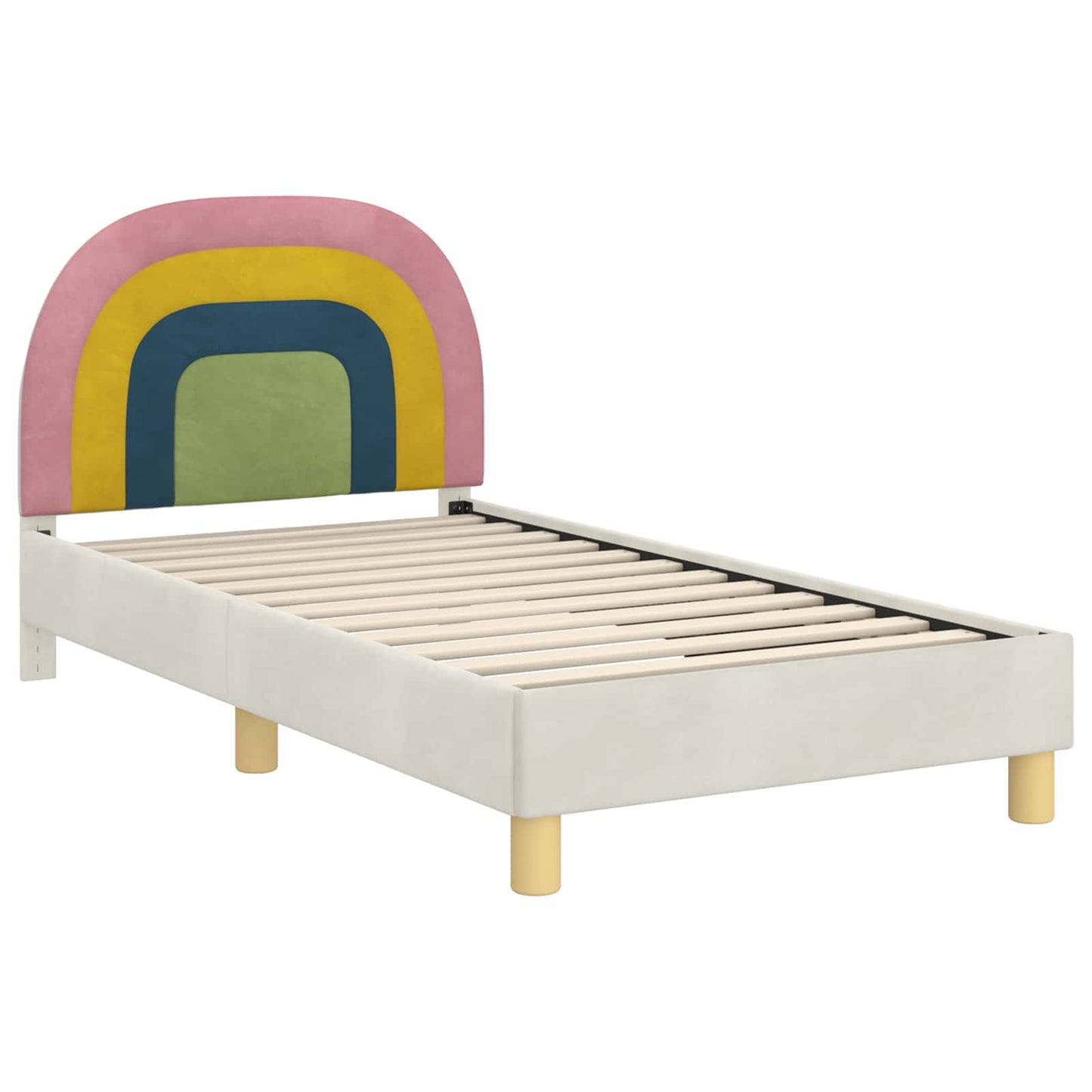 Struttura letto bambini con testata Crema 80 x 160 cm Velluto | homemem39