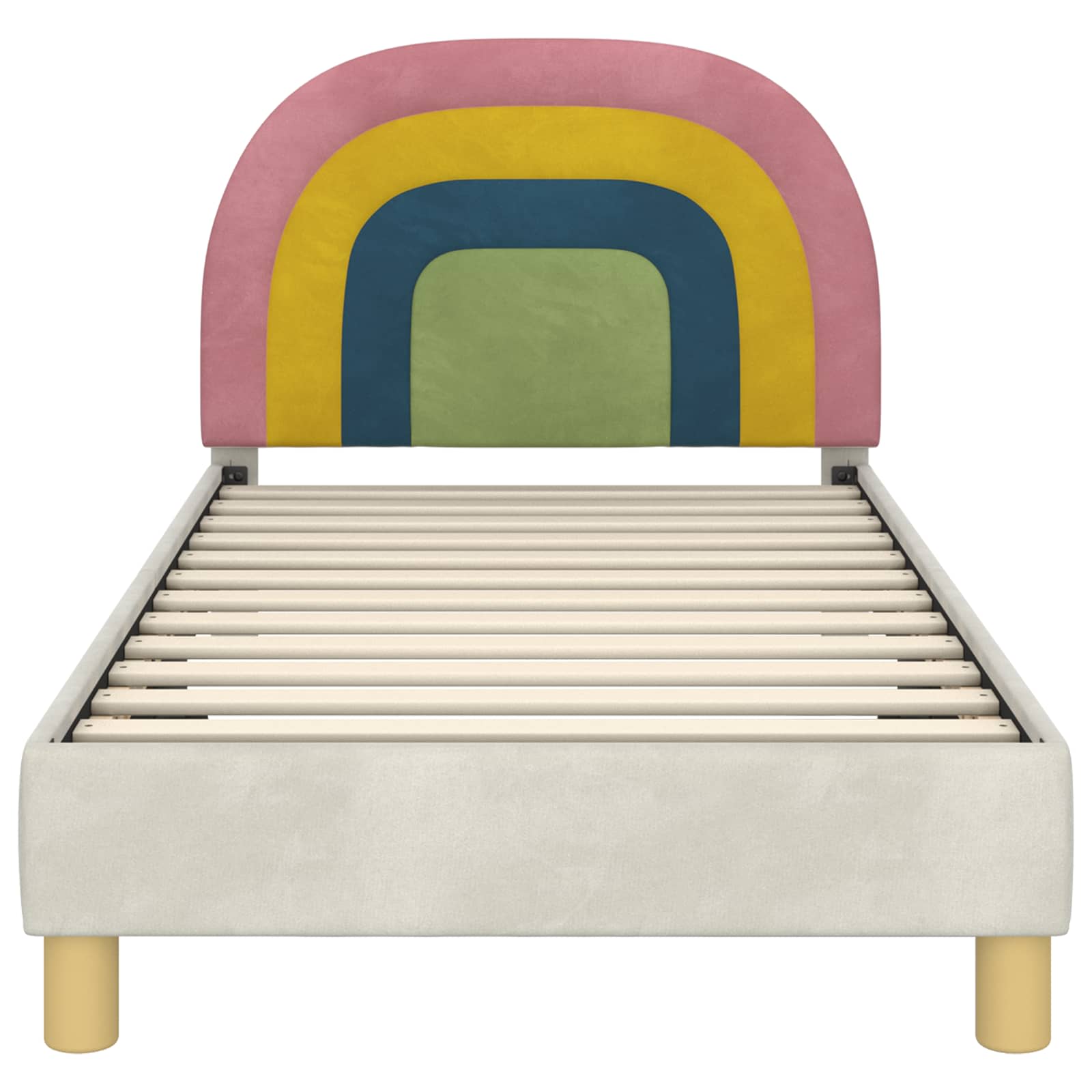 Struttura letto bambini con testata Crema 80 x 160 cm Velluto | homemem39