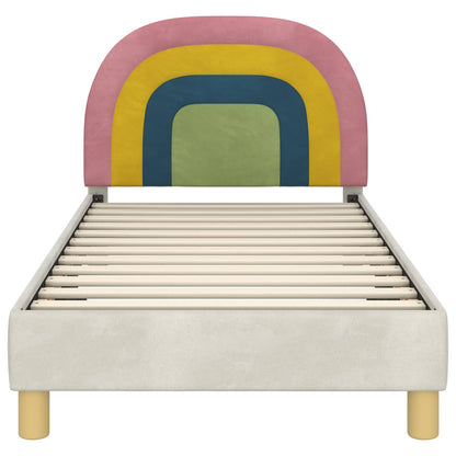 Struttura letto bambini con testata Crema 80 x 160 cm Velluto | homemem39
