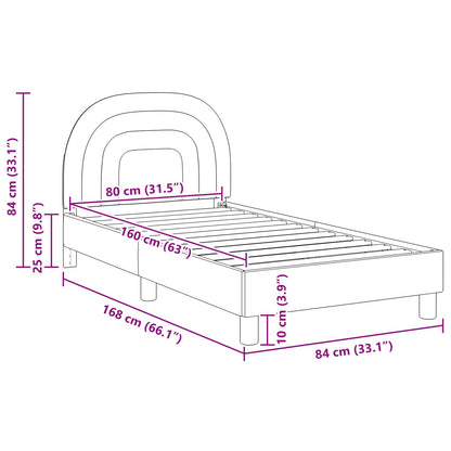 Struttura letto bambini con testata Crema 80 x 160 cm Velluto | homemem39