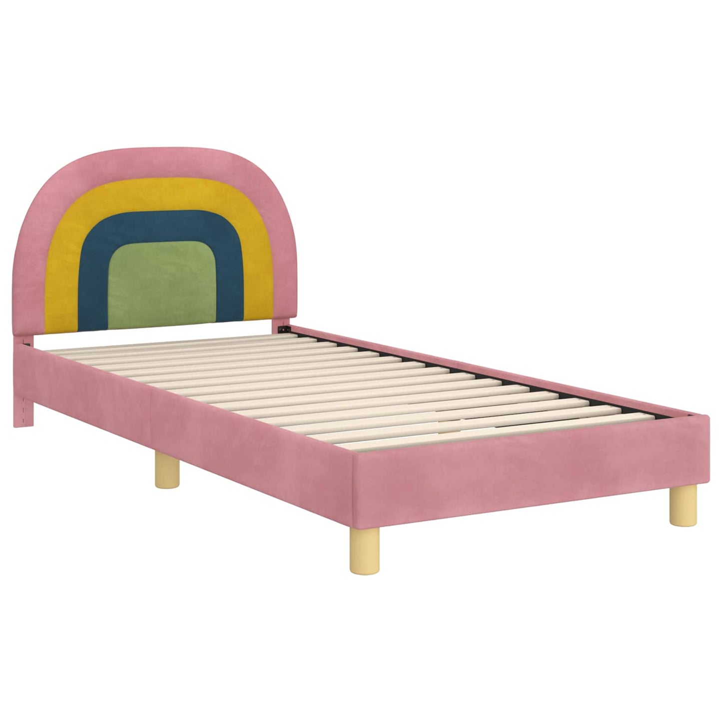 Struttura letto bambini con testata Rosa 80 x 200 cm Velluto | homemem39