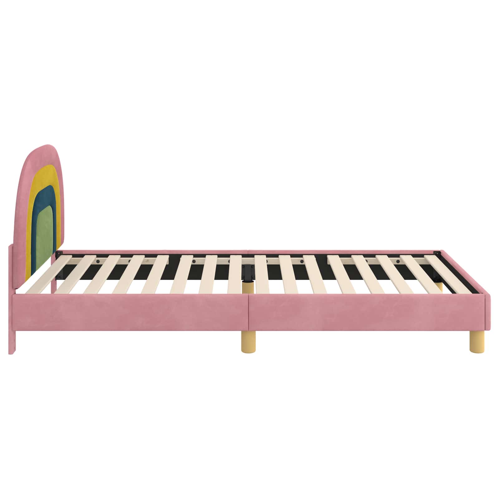 Struttura letto bambini con testata Rosa 80 x 200 cm Velluto | homemem39