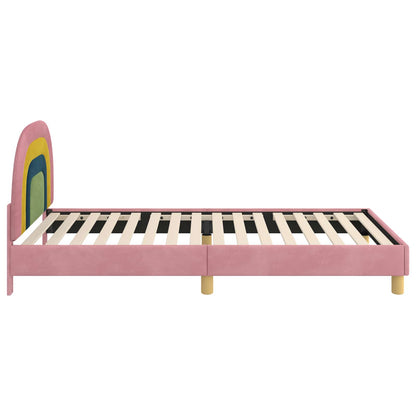 Struttura letto bambini con testata Rosa 80 x 200 cm Velluto | homemem39