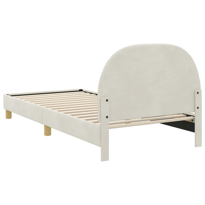 Struttura letto bambini con testata Crema 90 x 190 cm Velluto | homemem39