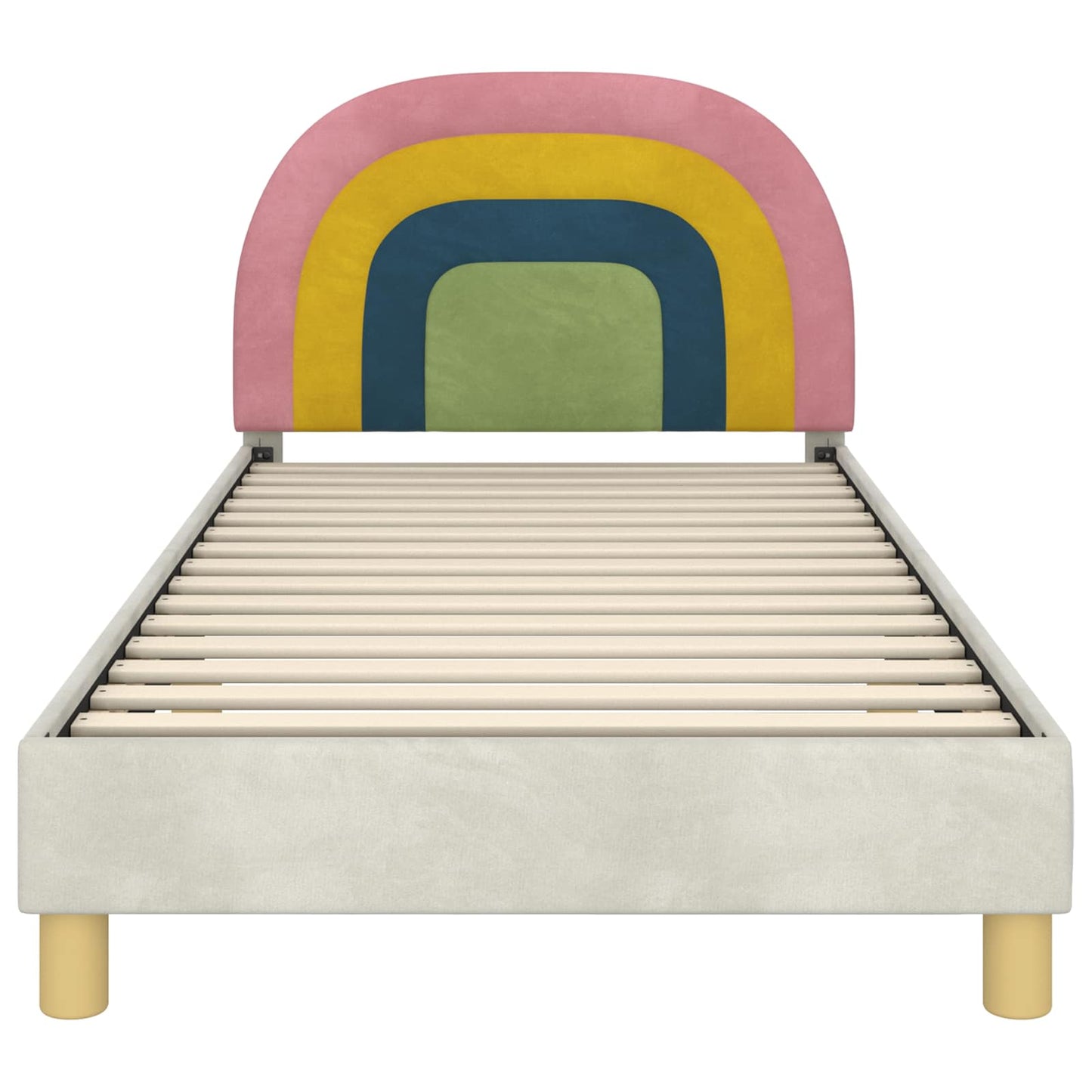 Struttura letto bambini con testata Crema 90 x 190 cm Velluto | homemem39