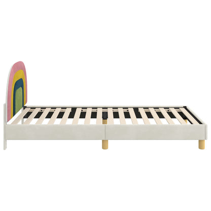 Struttura letto bambini con testata Crema 90 x 190 cm Velluto | homemem39