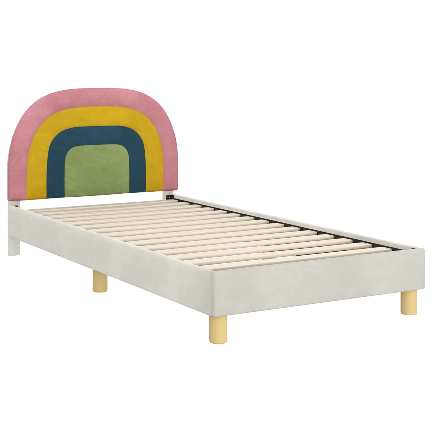 Struttura letto bambini con testata Crema 90 x 200 cm Velluto | homemem39