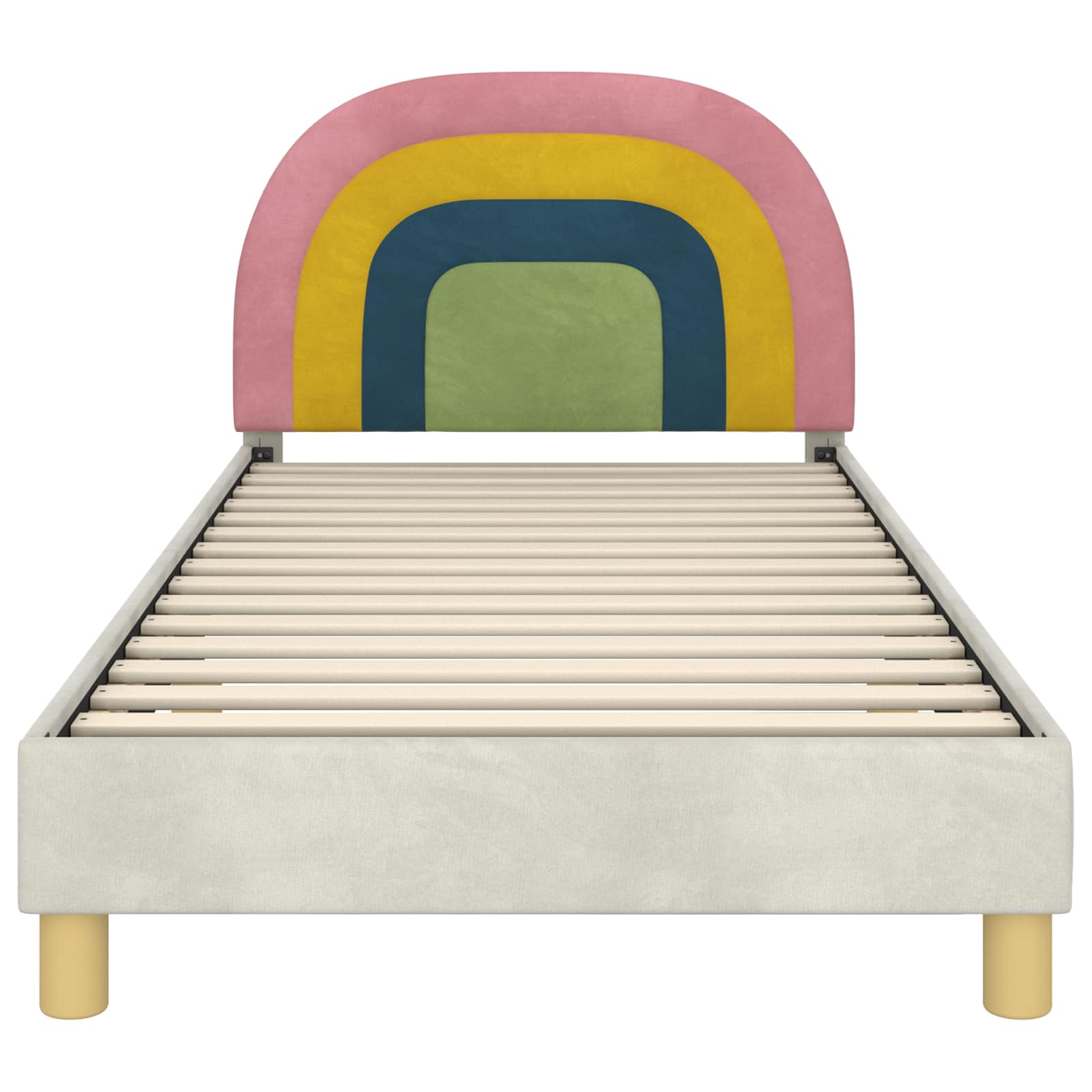 Struttura letto bambini con testata Crema 90 x 200 cm Velluto | homemem39