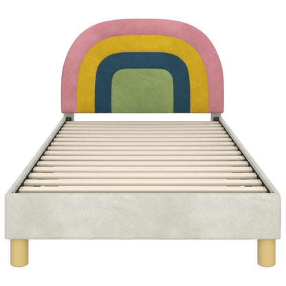 Struttura letto bambini con testata Crema 90 x 200 cm Velluto | homemem39