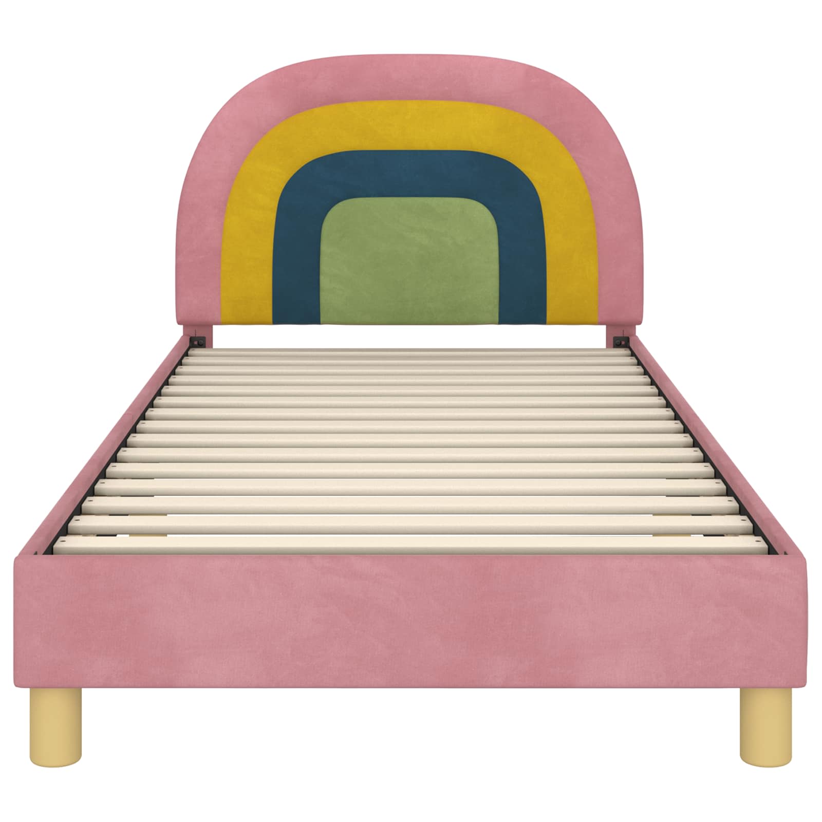 Struttura letto bambini con testata Rosa 90 x 200 cm Velluto | homemem39