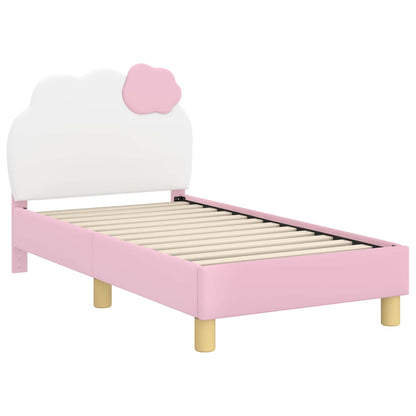 Struttura letto per bambini con testata Rosa 70 x 140 cm PU | homemem39