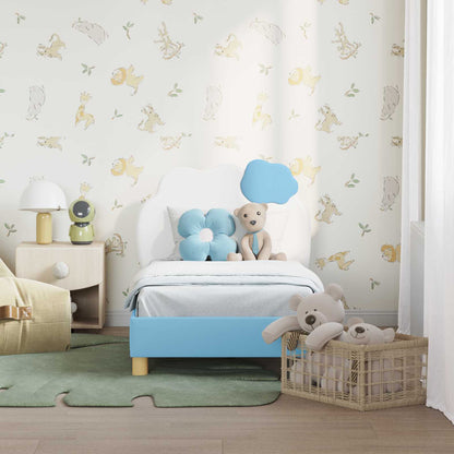 Struttura letto per bambini con testata Blu 70 x 140 cm PU | homemem39