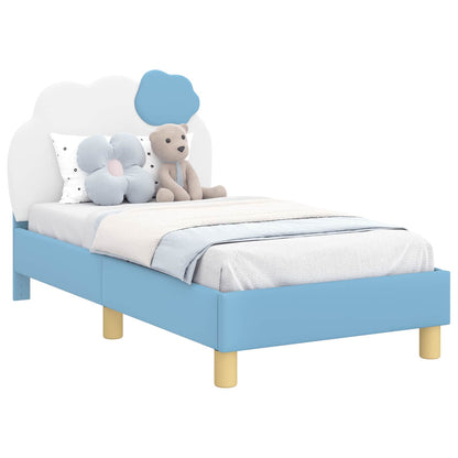 Struttura letto per bambini con testata Blu 70 x 140 cm PU | homemem39