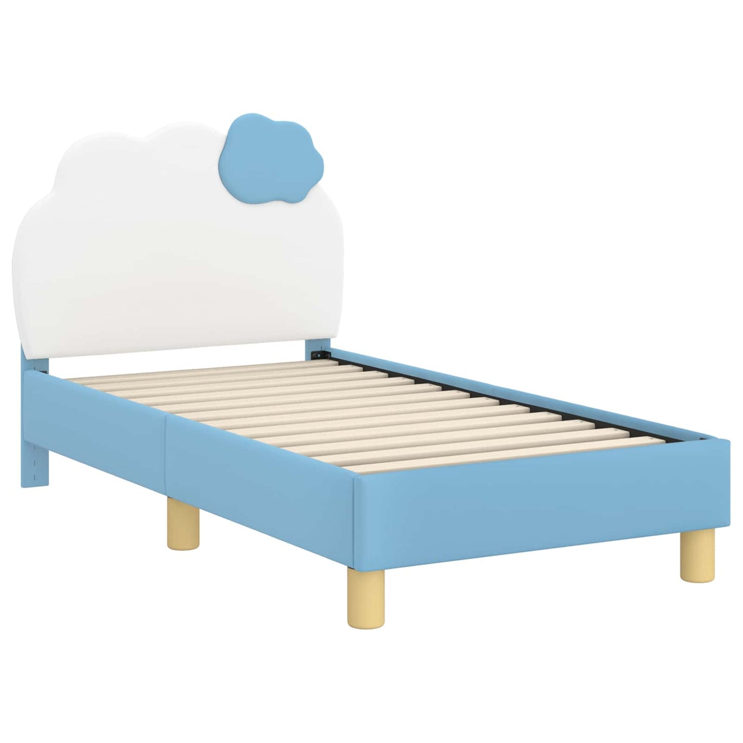 Struttura letto per bambini con testata Blu 70 x 140 cm PU | homemem39