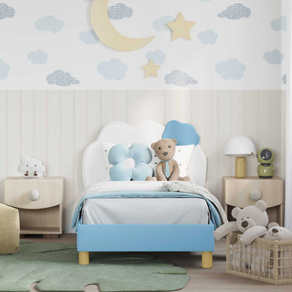 Struttura letto bambini con testata Blu 80 x 160 cm PU | homemem39