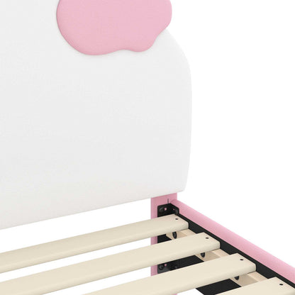 Struttura letto bambini con testata Rosa 80 x 200 cm PU | homemem39
