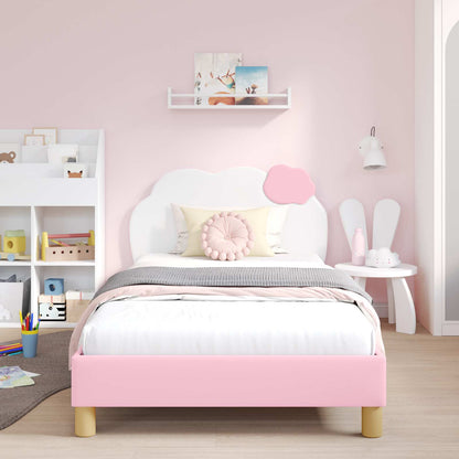Struttura letto bambini con testata Rosa 80 x 200 cm PU | homemem39