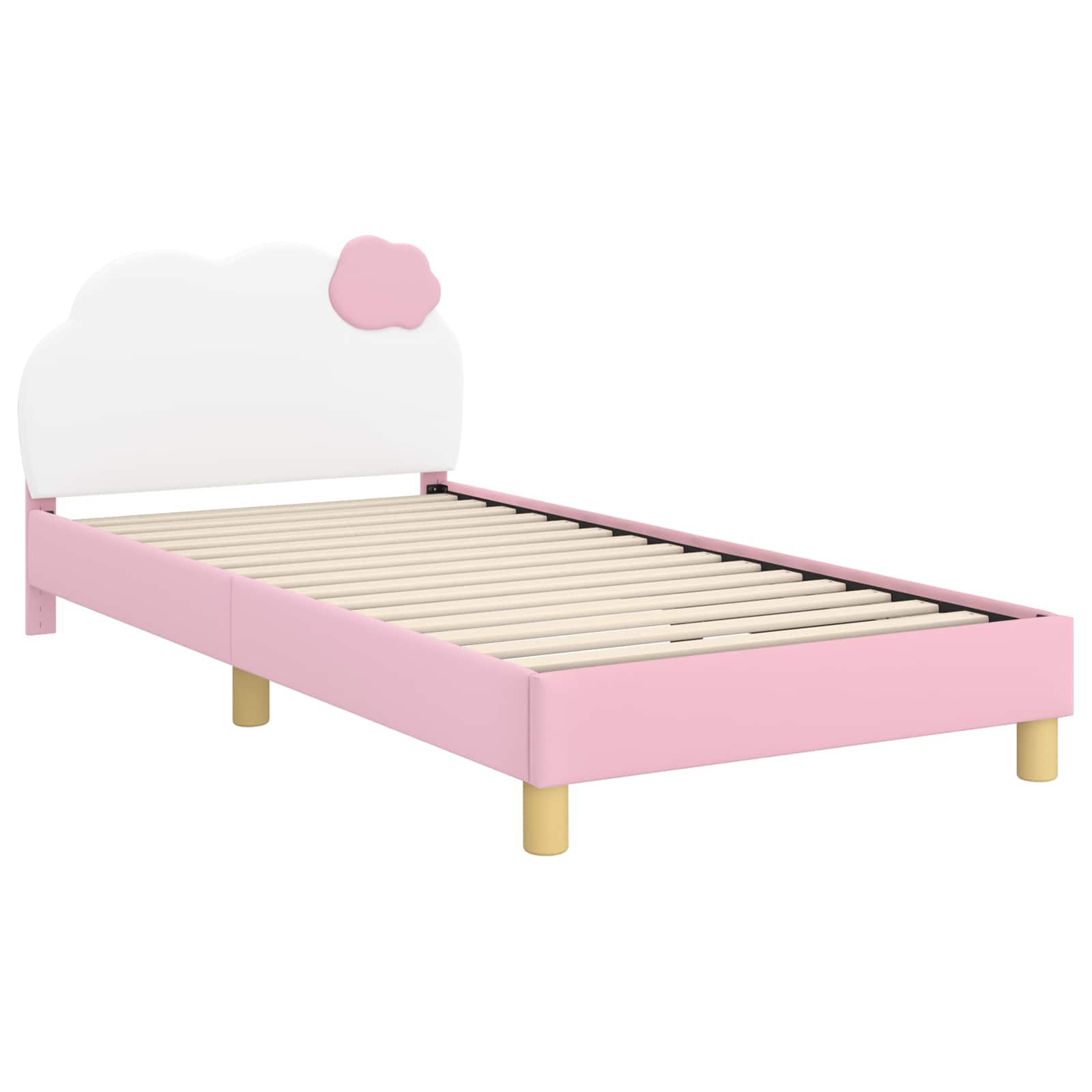 Struttura letto bambini con testata Rosa 80 x 200 cm PU | homemem39