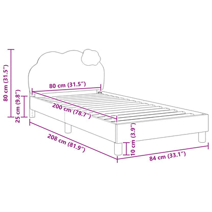 Struttura letto bambini con testata Rosa 80 x 200 cm PU | homemem39