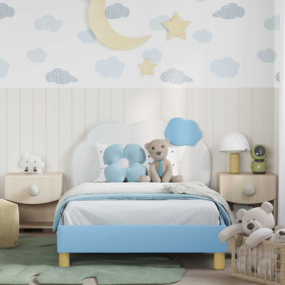 Struttura letto bambini con testata Blu 80 x 200 cm PU | homemem39