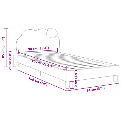 Struttura letto bambini con testata Rosa 90 x 190 cm PU | homemem39