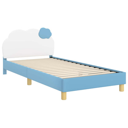 Struttura letto bambini con testata Blu 90 x 190 cm PU | homemem39