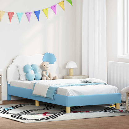 Struttura letto bambini con testata Blu 90 x 200 cm PU | homemem39