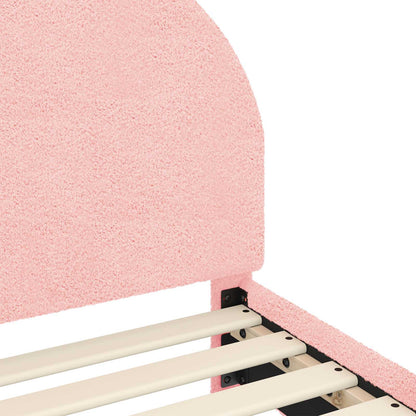 Struttura letto per bambini con testata Rosa 70 x 140 cm Bouclé | homemem39