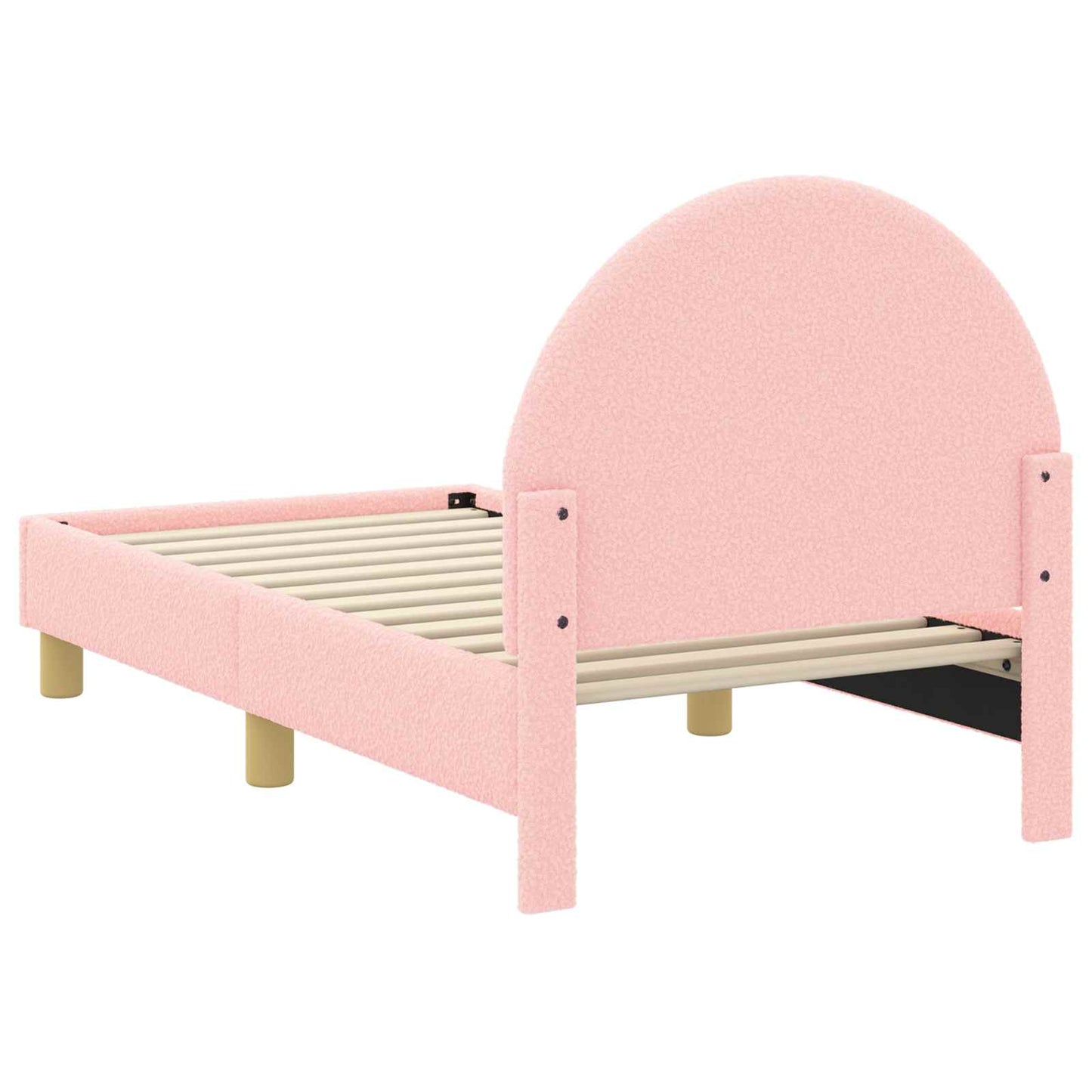 Struttura letto per bambini con testata Rosa 70 x 140 cm Bouclé | homemem39