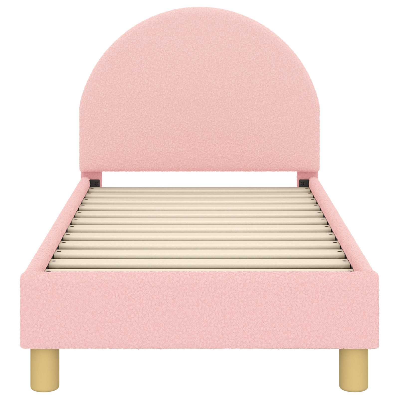 Struttura letto per bambini con testata Rosa 70 x 140 cm Bouclé | homemem39